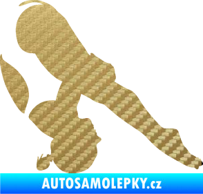 Samolepka Plavkyně 002 levá skok do vody 3D karbon zlatý