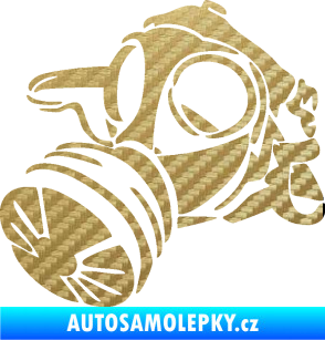 Samolepka Plynová maska levá 3D karbon zlatý