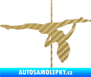 Samolepka Pole dance 002 pravá tanec na tyči 3D karbon zlatý