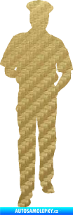 Samolepka Policajt 003 levá 3D karbon zlatý