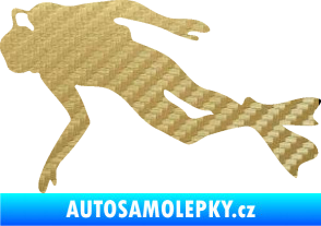 Samolepka Potápěč 002 levá 3D karbon zlatý