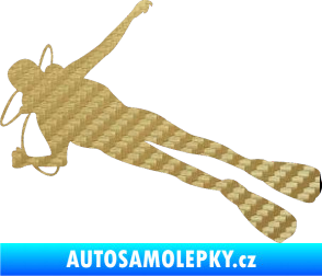 Samolepka Potápěč 004 levá 3D karbon zlatý