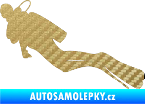 Samolepka Potápěč 005 levá 3D karbon zlatý