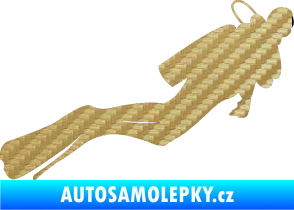 Samolepka Potápěč 005 pravá 3D karbon zlatý