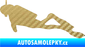 Samolepka Potápěč 009 levá 3D karbon zlatý