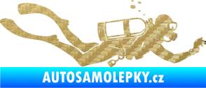 Samolepka Potápěč 011 pravá 3D karbon zlatý