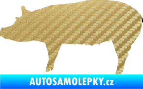 Samolepka Prase 002 levá 3D karbon zlatý