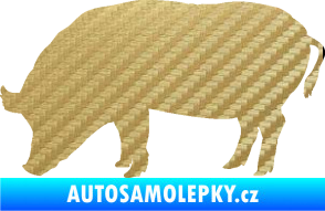 Samolepka Prase 004 levá 3D karbon zlatý