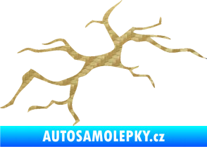 Samolepka Prasklina 001 3D karbon zlatý