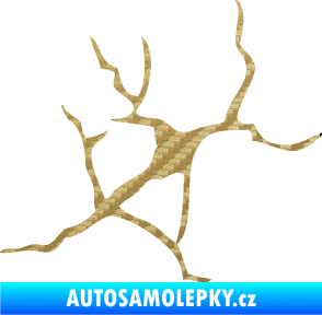 Samolepka Prasklina 004 3D karbon zlatý