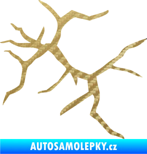 Samolepka Prasklina 007 3D karbon zlatý