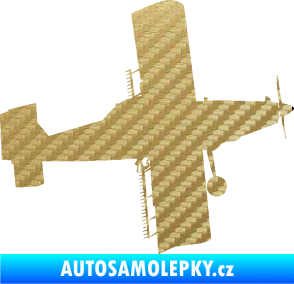 Samolepka Práškovací letoun Čmelák pravá 3D karbon zlatý