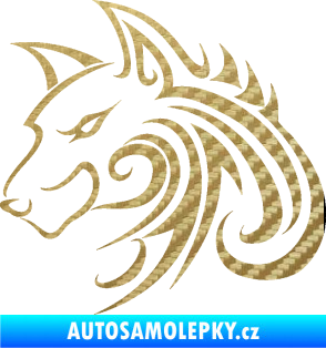 Samolepka Predator tattoo 001 levá 3D karbon zlatý