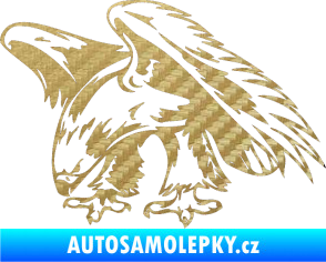 Samolepka Predators 001 levá orel 3D karbon zlatý
