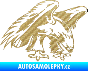 Samolepka Predators 001 pravá orel 3D karbon zlatý