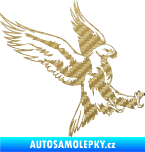 Samolepka Predators 003 pravá 3D karbon zlatý