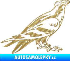Samolepka Predators 006 pravá 3D karbon zlatý