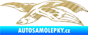 Samolepka Predators 032 levá 3D karbon zlatý