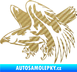 Samolepka Predators 034 levá 3D karbon zlatý