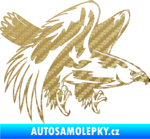 Samolepka Predators 034 pravá 3D karbon zlatý