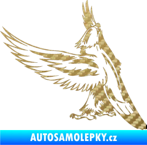 Samolepka Predators 054 levá orel 3D karbon zlatý