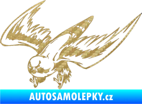 Samolepka Predators 056 levá 3D karbon zlatý