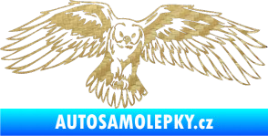 Samolepka Predators 077 pravá sova 3D karbon zlatý