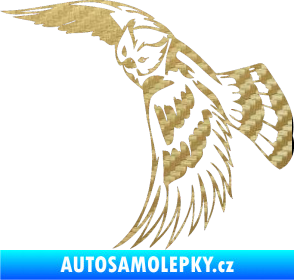Samolepka Predators 081 levá sova 3D karbon zlatý