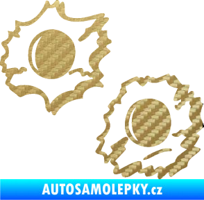 Samolepka Průstřely 001 levá 3D karbon zlatý