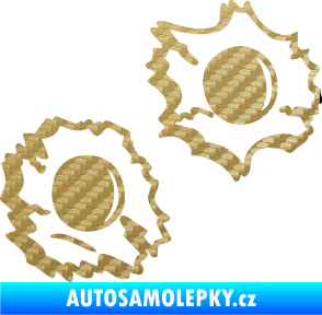 Samolepka Průstřely 001 pravá 3D karbon zlatý