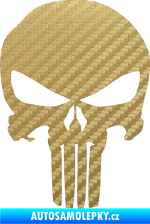 Samolepka Punisher 001 3D karbon zlatý