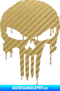 Samolepka Punisher 003 3D karbon zlatý