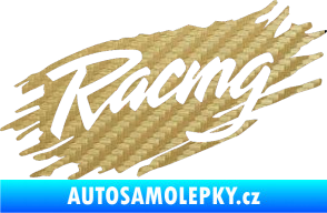 Samolepka Racing 002 3D karbon zlatý