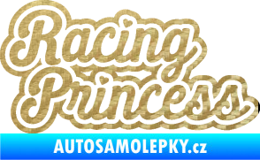 Samolepka Racing princess nápis 3D karbon zlatý