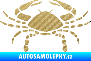 Samolepka Rak 004 3D karbon zlatý