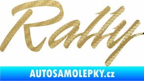 Samolepka Rally nápis 3D karbon zlatý