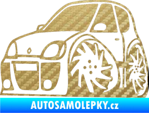 Samolepka Renault Clio sport karikatura levá 3D karbon zlatý