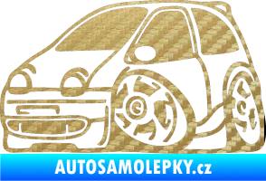 Samolepka Renault Twingo karikatura levá 3D karbon zlatý