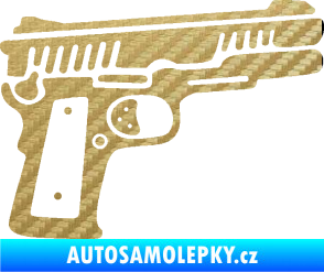 Samolepka Revolver 003 pravá 3D karbon zlatý
