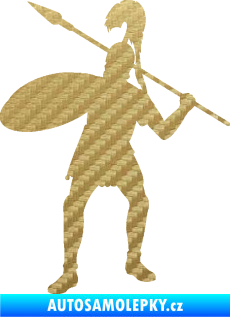 Samolepka Římský voják levá 3D karbon zlatý