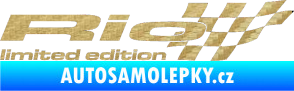 Samolepka Rio limited edition pravá 3D karbon zlatý