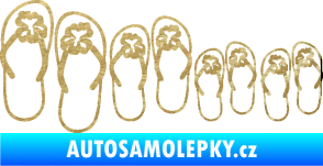 Samolepka Rodina v autě botičky 001 3D karbon zlatý