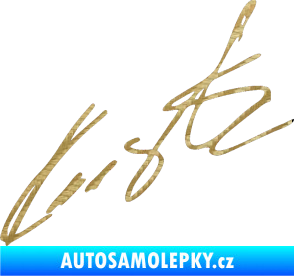 Samolepka Podpis Roman Kresta  3D karbon zlatý