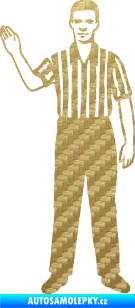 Samolepka Rozhodčí 001 levá 3D karbon zlatý