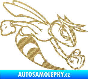 Samolepka Rozzuřená vosa 001 pravá 3D karbon zlatý