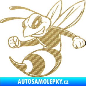 Samolepka Rozzuřená vosa 006 levá 3D karbon zlatý