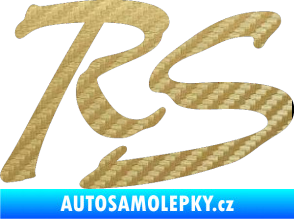 Samolepka RS nápis 002 3D karbon zlatý
