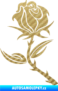 Samolepka Růže 002 levá 3D karbon zlatý