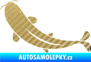 Samolepka Ryba 001 levá 3D karbon zlatý