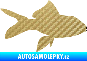 Samolepka Ryba 002 pravá 3D karbon zlatý
